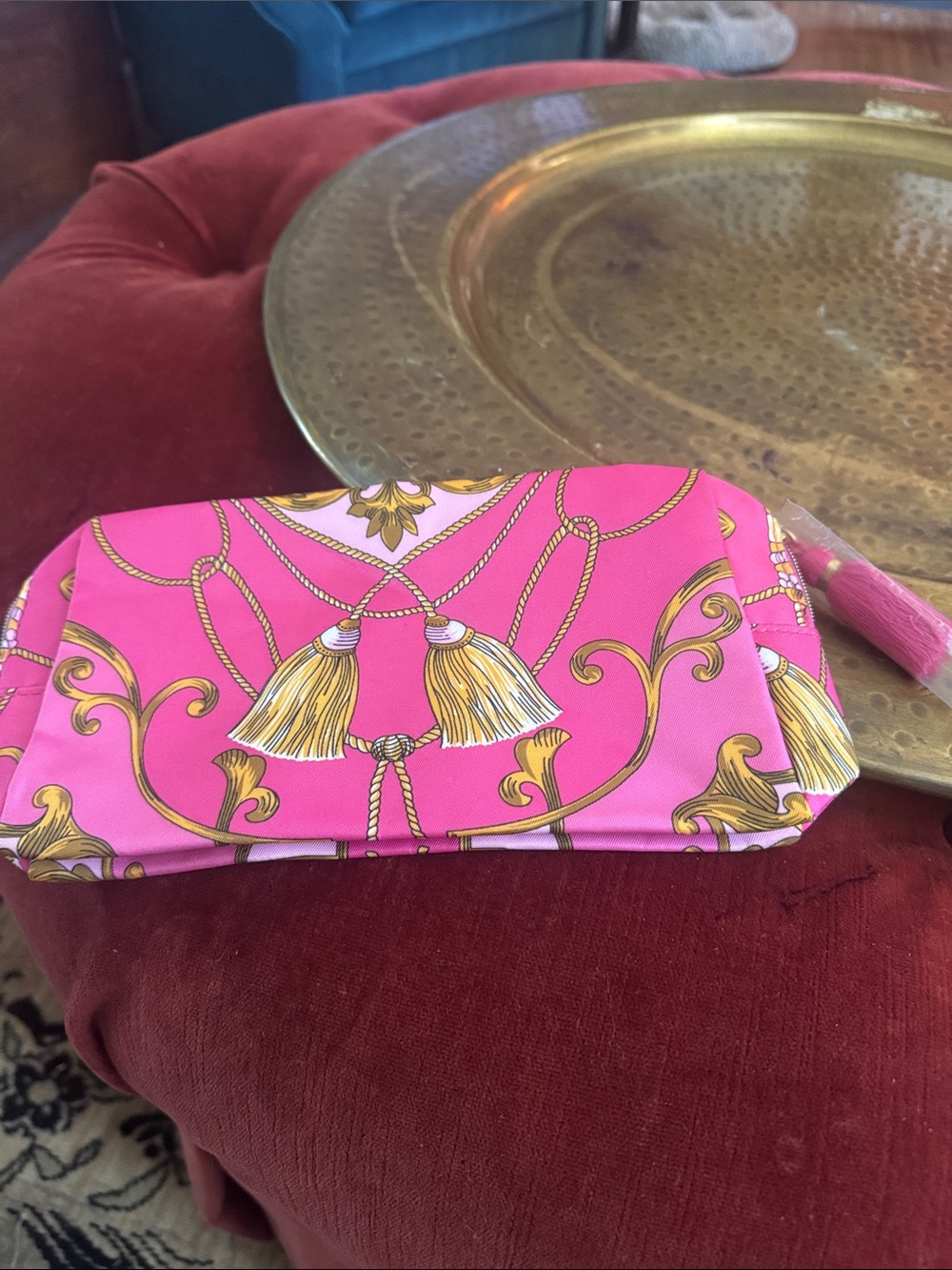 Pink Tassel Print Women's Clutch